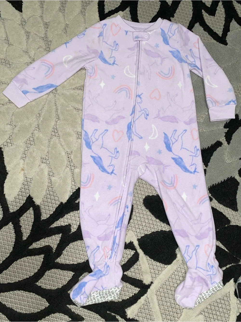 Carter’s Baby Girl 24 Months Purple Fleece Footed Pajama w/ Unicorns